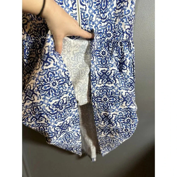 Milly For Design Nation Italia Dress A-Line V-neck Blue Combo 8 Pleated Banvin - Picture 8 of 12